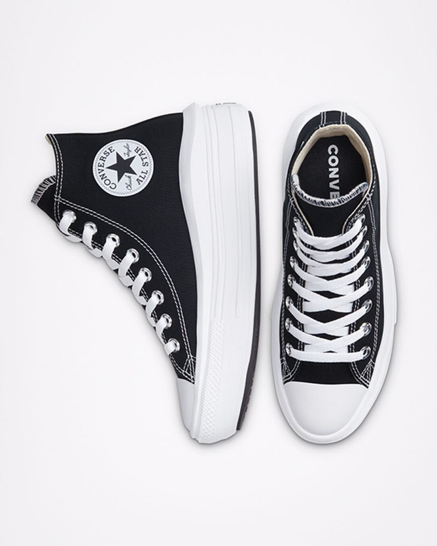 Women's Converse Chuck Taylor All Star Move High Top Platform Shoes Black / Beige White | AU 860CEX